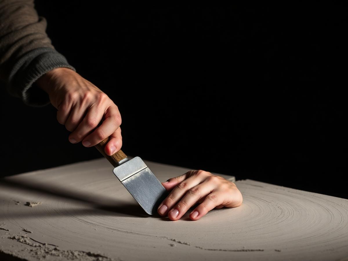 Τεχνίτης της Vassos Drywall σε εργασία γυψοσανίδας